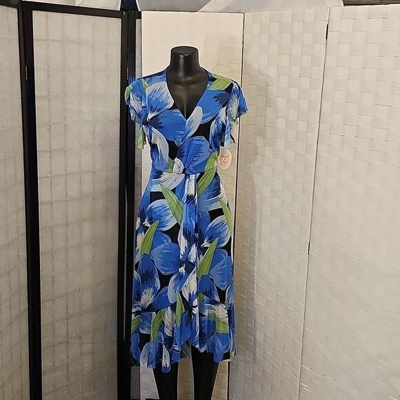 BRAND NEW HARLON & ROSE FLORAL PRINT SHORT SLEEVE DRESS - Picture 2 of 15